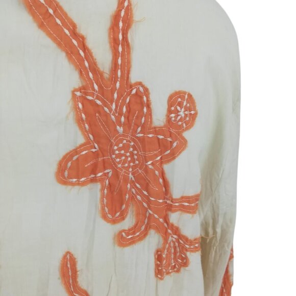 St Tropez West Button Up Embroidered Long Sleeve Shirt Size M Floral Beach - Picture 11 of 13